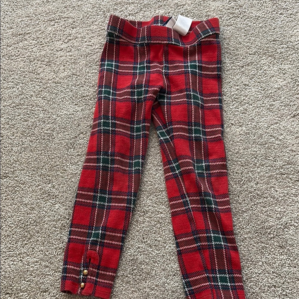Janie and Jack Red Plaid Kids Bottoms
